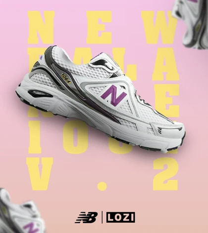 کفش کتانی مردانه و زنانه سفید بنفش NEW BALANCE 1064 V.2