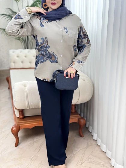 شومیز لینن ایتالیایی 3219