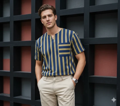 تیشرت مراکش یقه کوبایی