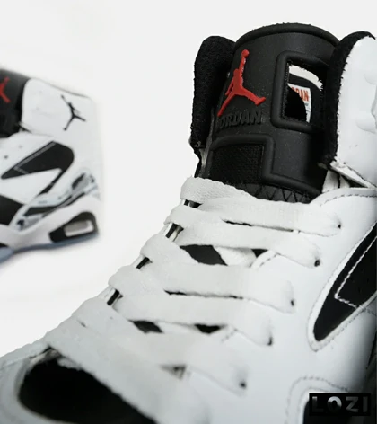 کفش کتانی ساق‌دار مردانه سفید مشکی Nike air jordan 6