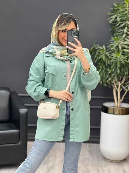 مانتو کتان مداد رنگی