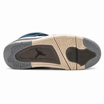 کفش و کتانی مردانه ساق‌دار مدل جردن NIKE AIR JORDAN 4 رنگ کرم آبی کد 2132