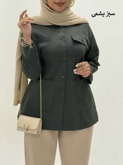 3696-مانتو کتان نیکان