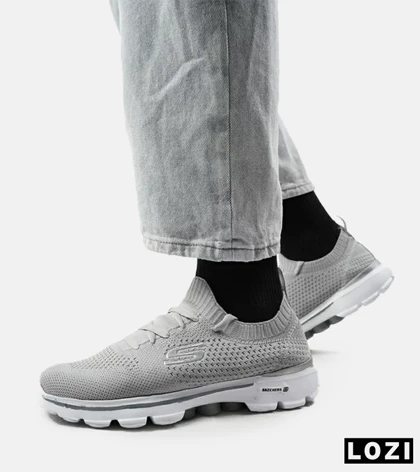 کفش کتانی بزرگ پا طوسی اسکیچرز SKECHERS مدل 2165