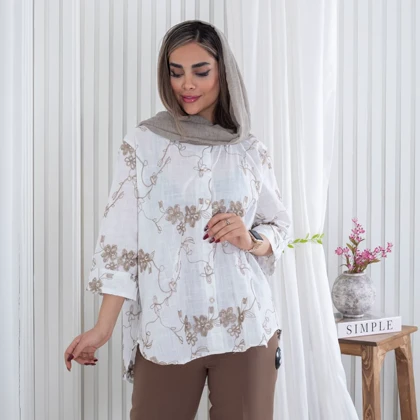 شومیز دخترونه گلدوزی گلبرگ YCHD