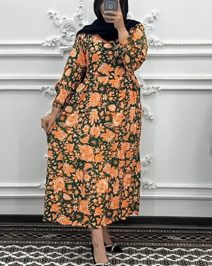 پیراهن ساحلی گل‌دار نخی 7016