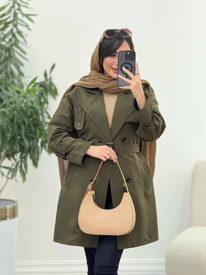 بارانی ژیله پرچ دار