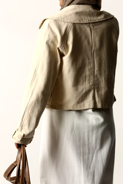 کت کتان آستین رگلان زنانه