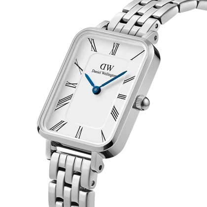 ساعت دنیل ولینگتون زنانه مستطیلی سیلور ایندکس یونانی DW-5520-L