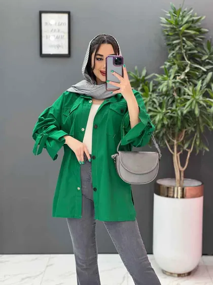 مانتو لینن آستین بند دار
