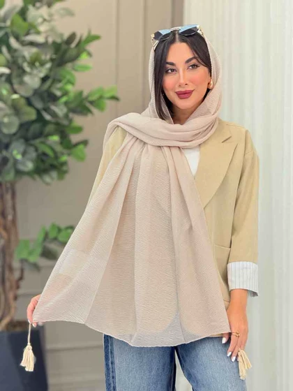 شال پلیسه منگوله‌دار شبنم