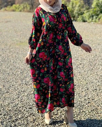 پیراهن مادربزرگی گل‌دار ترکمنستان 6080