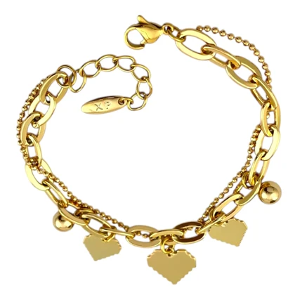 دستبند زنانه ژوپینگ طرح قلب و زنجیر