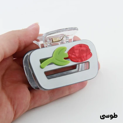 کلیپس دخترانه مدل گل لاله مربعی