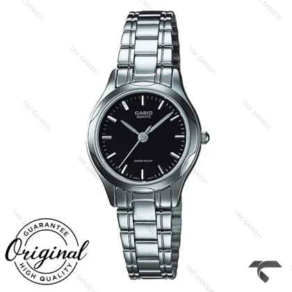 ساعت کاسیو LTP-1275D-1ADF سیلور صفحه مشکی زنانه Casio-10280-L