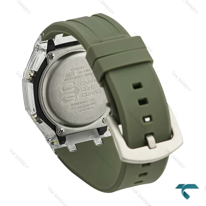 ساعت جی شاک GA2100 مردانه شیشه ای بند رابر سبز G-Shock-7535-G
