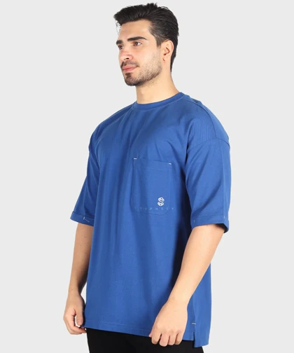 تیشرت باکسی مردانه ساده و تک جیب 1721