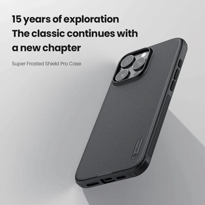 قاب محافظ گوشی آیفون 16 پرومکس نیلکین Super Frosted Shield Pro Matte