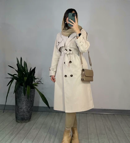 بارانی بلند غزال(ایراد دار)