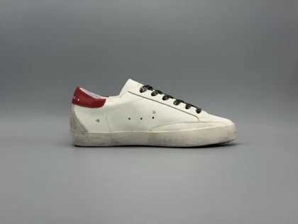 کتانی گلدن گوس سوپراستار سفید نقره قرمز اکلیل/Golden Goose Superstar