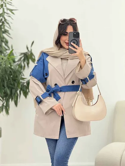 بارانی ژیله ترکیبی سرشانه پاگن