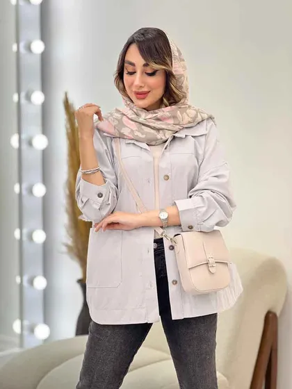 مانتو دو جیب برش‌دار روژین
