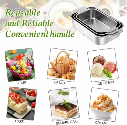 تابه سرو دسته دار استیل مستطیل سیلور