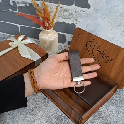 کیف پول چرم جیبی مردانه مدل 2لت قهوه ای ساده