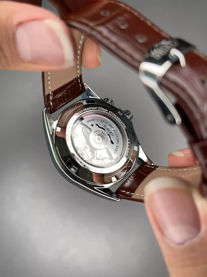 ساعت مچی سیکو کلاسیک بند چرمی قهوه ای صفحه سبز Seiko