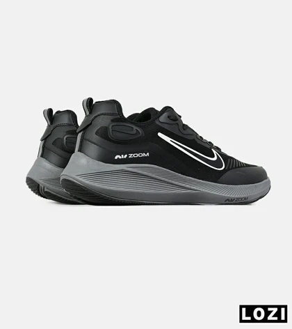 کفش کتانی مردانه و زنانه مشکی طوسی نایک NIKE air zoom مدل 7587