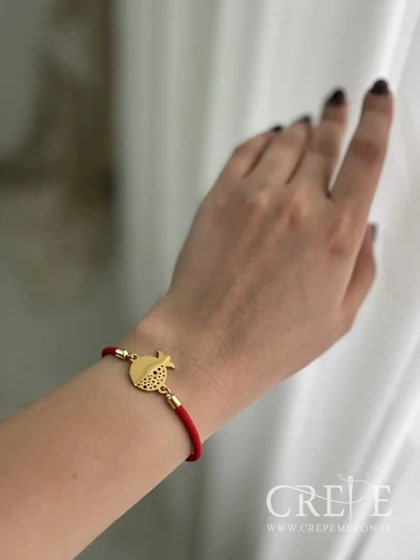 دستبند کریستالی انار پلاک اسنیل