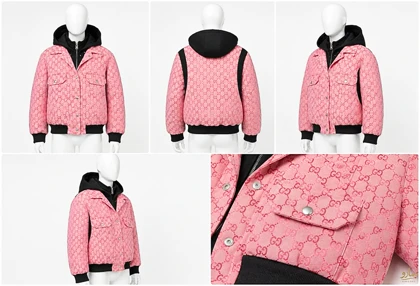 کاپشن ترکیبی زیپ و دکمه Gucci