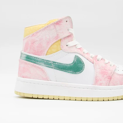 کتانی جردن ساق‌دار صورتی سبز کد 6696