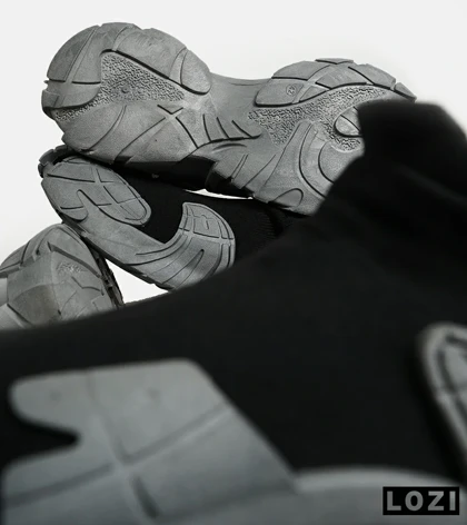 کفش کتانی مردانه مشکی طوسی BALENCIAGA مدل 6939