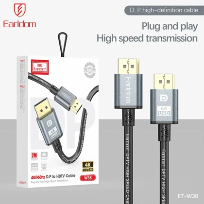 کابل DisplayPort به HDMI 4K ارلدام Earldom مدل ET-W38 طول 3 متر
