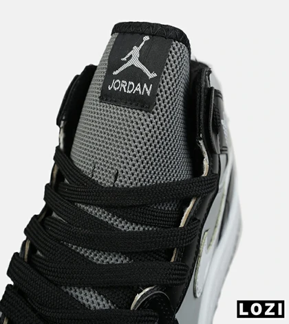 کفش کتانی مردانه و زنانه ساق‌دار طوسی مشکی NIKE jordan 1 مدل 8676