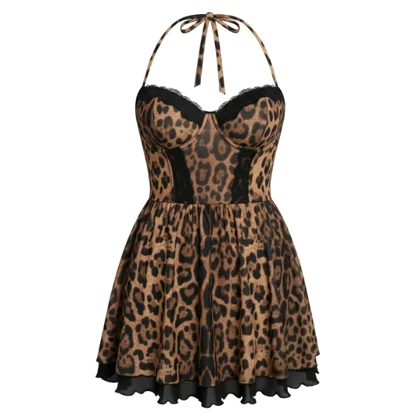 لباس خواب فنردار پلنگی کد 1628