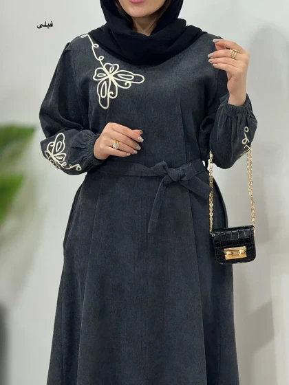 پیراهن مانتویی گلدوزی یامین 1