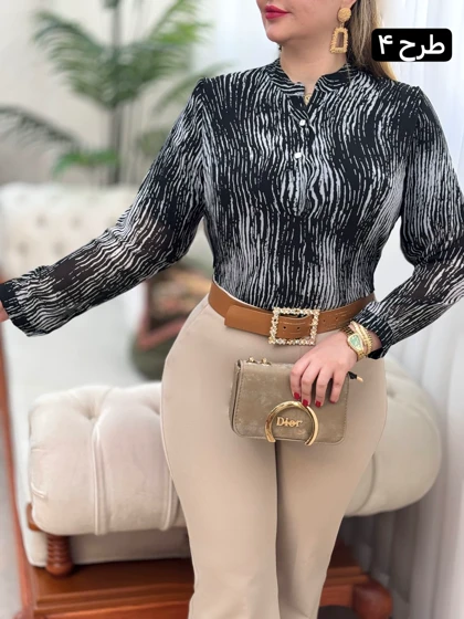 شومیز حریر جلو دکمه 2863