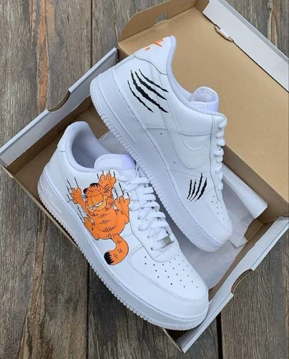 کفش اسپرت کاستوم کتانی ایرفورس air force طرح GARFIELD نایک nike کد 185120