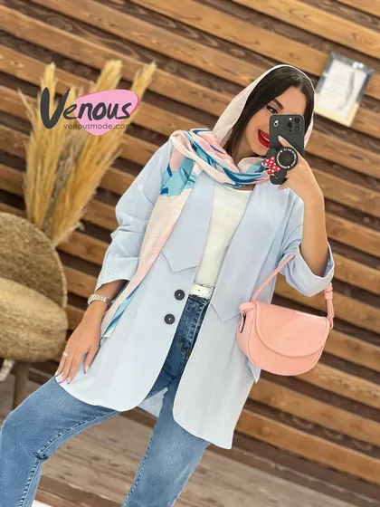 مانتو لینن یقه کراواتی