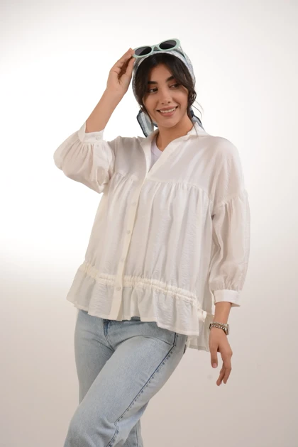 شومیز پری چین‌دار آسمان