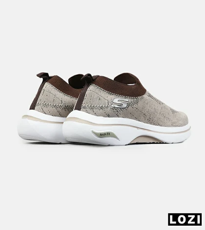 کفش کتانی طبی ورزشی کرم قهوه ای SKECHERS Archfit مدل 8818