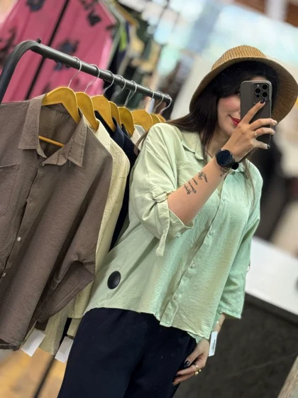شومیز باکسی سیلک پری -2180