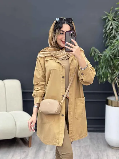 مانتو دو جیب برش‌دار سرو