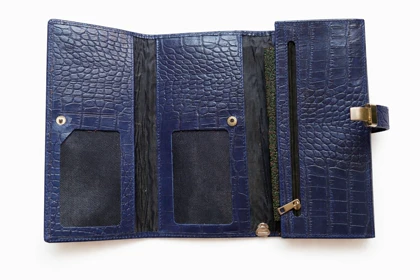 کیف دستی چرم طبیعی گاوی سرمه ای