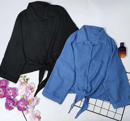شومیز جلوگره‌ای مدل بهارناز کد 50332