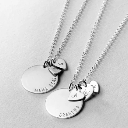 گردنبند نقره حکاکی "کالکشن حرف عشق+حرف تو" کد 05121204