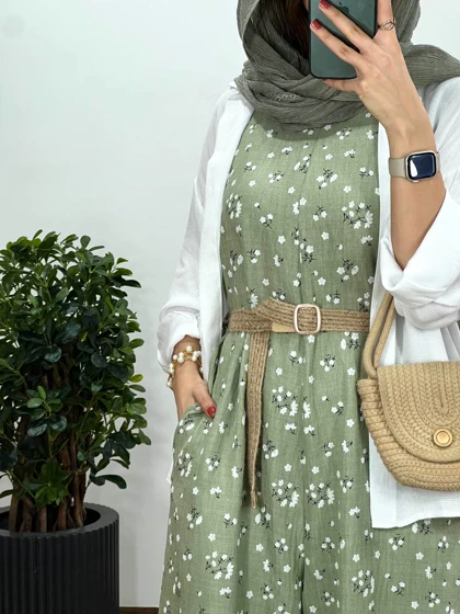 سرهمی شکوفه همراه با کمربند 9 کد 2502
