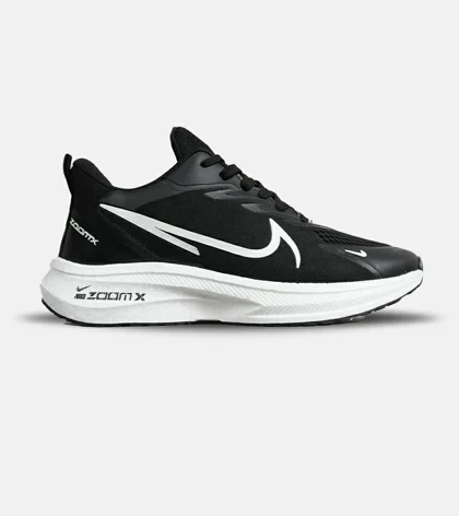 کفش کتانی مردانه مشکی سفید NIKE zoom x